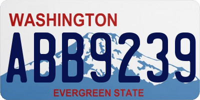 WA license plate ABB9239