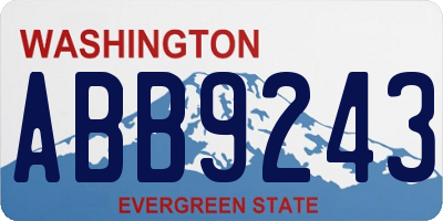 WA license plate ABB9243
