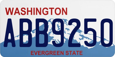 WA license plate ABB9250