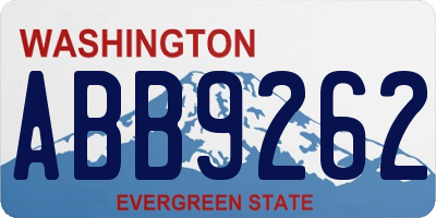 WA license plate ABB9262