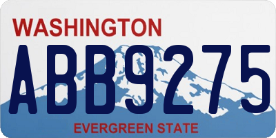 WA license plate ABB9275