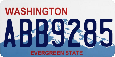 WA license plate ABB9285