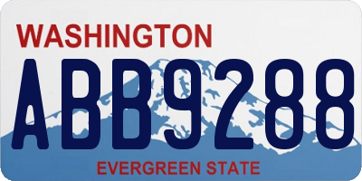 WA license plate ABB9288