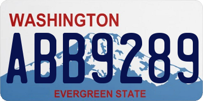 WA license plate ABB9289