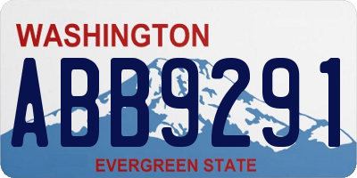 WA license plate ABB9291