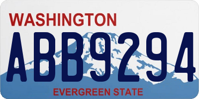 WA license plate ABB9294