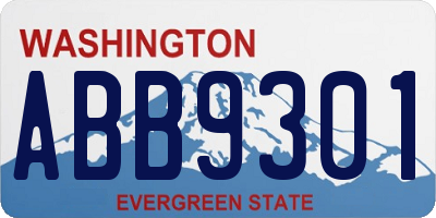 WA license plate ABB9301