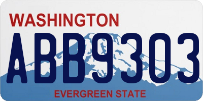 WA license plate ABB9303