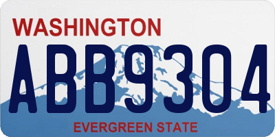 WA license plate ABB9304