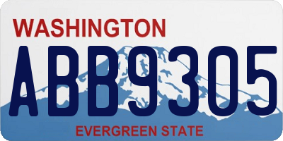 WA license plate ABB9305