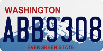 WA license plate ABB9308