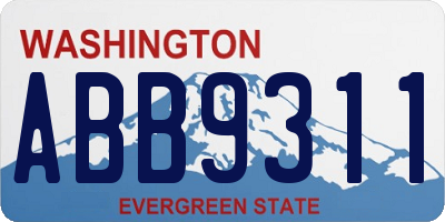 WA license plate ABB9311
