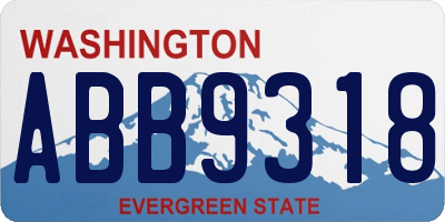 WA license plate ABB9318