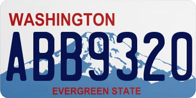 WA license plate ABB9320