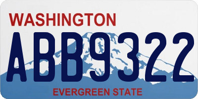 WA license plate ABB9322