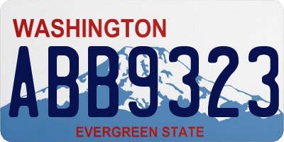 WA license plate ABB9323