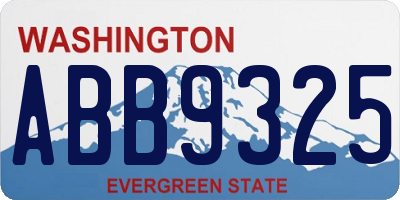 WA license plate ABB9325