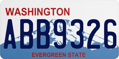 WA license plate ABB9326