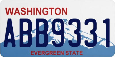 WA license plate ABB9331