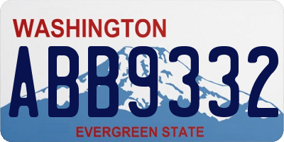 WA license plate ABB9332
