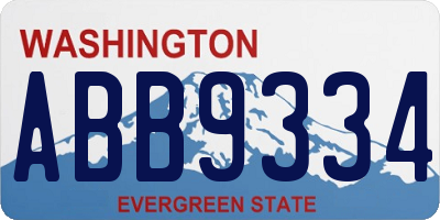 WA license plate ABB9334