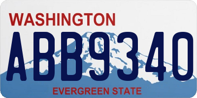 WA license plate ABB9340