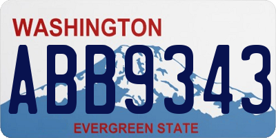 WA license plate ABB9343
