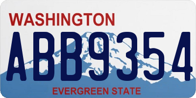 WA license plate ABB9354