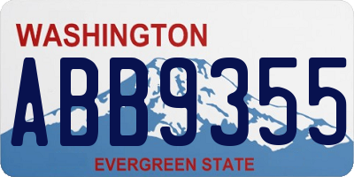 WA license plate ABB9355