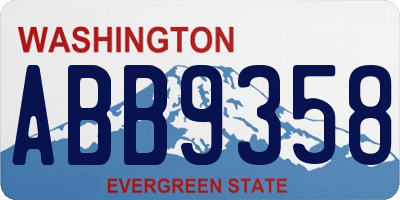 WA license plate ABB9358