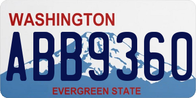 WA license plate ABB9360