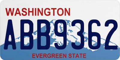 WA license plate ABB9362