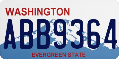 WA license plate ABB9364