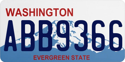 WA license plate ABB9366