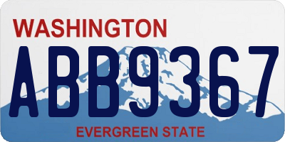 WA license plate ABB9367