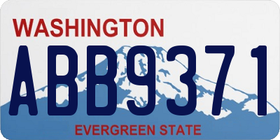 WA license plate ABB9371