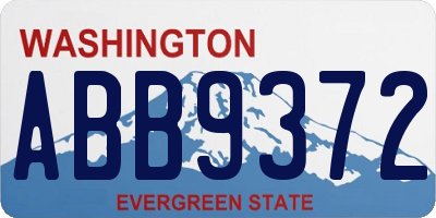 WA license plate ABB9372