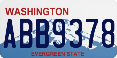WA license plate ABB9378
