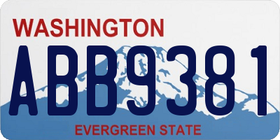 WA license plate ABB9381