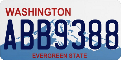 WA license plate ABB9388