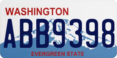 WA license plate ABB9398