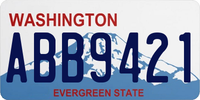WA license plate ABB9421