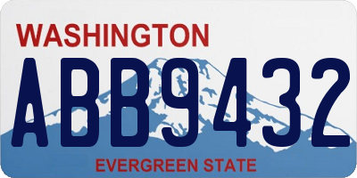 WA license plate ABB9432