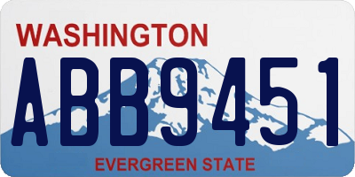 WA license plate ABB9451