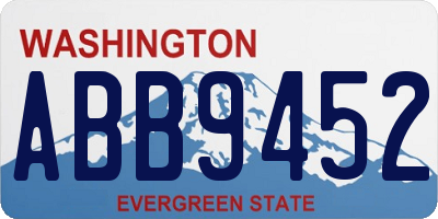 WA license plate ABB9452