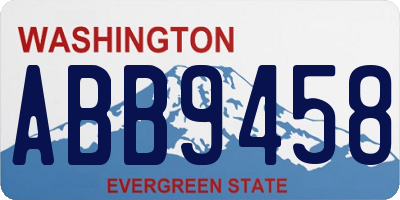 WA license plate ABB9458