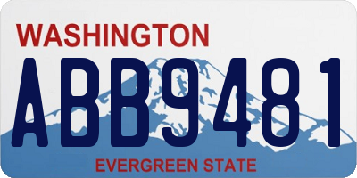 WA license plate ABB9481