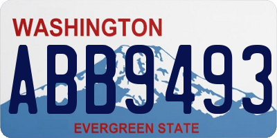 WA license plate ABB9493