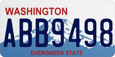 WA license plate ABB9498