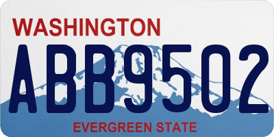 WA license plate ABB9502